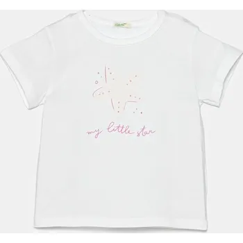 Chlapecké tričko Dětské bavlněné tričko United Colors of Benetton 3I1XA1069.G.W.Seasonal bílá 00X, vel. 62