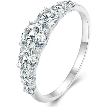 Prsten For Silver Prsten s Moissanitem 0,5ct Hoop - Stříbro 925 Velikost prstenu: 57mm