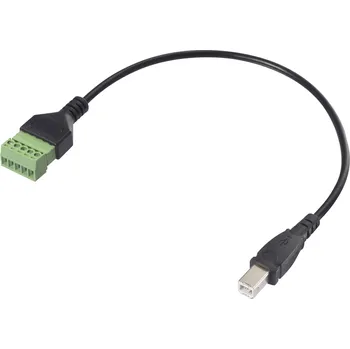 Elektrická zásuvka Renkforce USB 2.0 kabelový adaptér [1x USB 2.0 zástrčka B - 1x Svorka] RF-6443964 30 cm PVC plášť