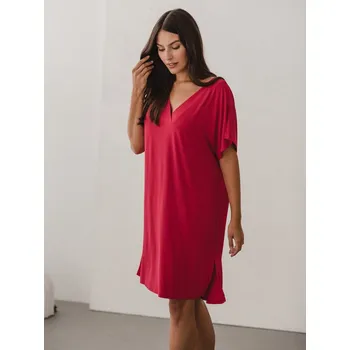 Těhotenské noční prádlo Milk & Love Bambusová těhotenská a kojící košile 3v1 Moon malinová Velikost: 2XL