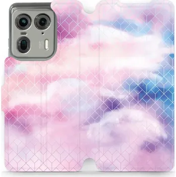 Pouzdro na mobilní telefon Flipové pouzdro Mobiwear - Motorola Edge 50 Ultra - MR02S Vodovkové obrazce (Knížkové flip pouzdro, obal, kryt na mobil Motorola Edge 50 Ultra - MR02S Vodovkové obrazce, materiál Umělá kůže + TPU - ochrana 360°, stojánek, silikonová vanička, magnetické)