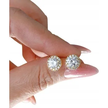 Náušnice Náušnice z nerezové oceli pozlacené 14k zlatem s kubickou zirkonií KST2859