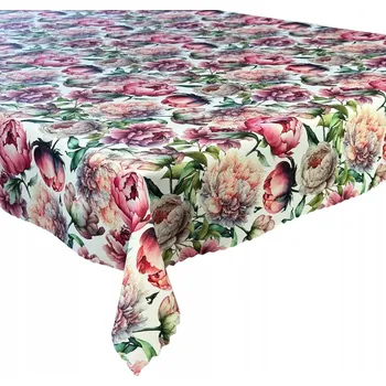 ubrus Obrus Plamoodpudivý Jarní Barevné Růžové Květiny Pivoňky 140x180 cm