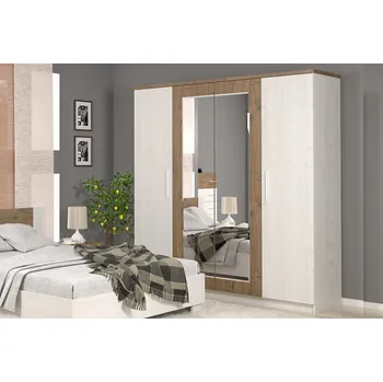 Šatní skříň VerDesign REBEKA šatní skříň se zrcadlem, borovice andersen/dub april