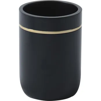 Držák na kartáček SPIRELLA Spirella kelímek na kartáčky BLY, černo-zlatý, polyresin, 10.20978