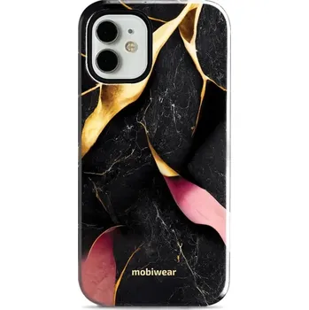 Pouzdro na mobilní telefon Odolný obal Mobiwear Elite Pro - Apple iPhone 12 Mini - EP35E Černý a zlatavý mramor (Odolné pouzdro, obal kryt Mobiwear Elite Pro - maximální ochrana mobilu, zesílené hrany, přesné výřezy, pohodlné držení, odolná grafika, kvalitní materiály)
