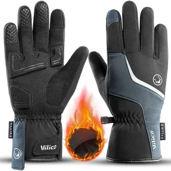 Cyklistické rukavice Vilico zimní rukavice pánské, cyklistické zimní rukavice dámské zateplené, větruodolné tlumení