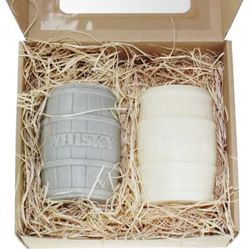 Svíčka Dekorativní parafinová svíčka bez vůně Drobo 2 ks