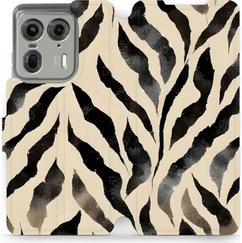 Pouzdro na mobilní telefon Flipové pouzdro Mobiwear - Motorola Edge 50 Ultra - VA53S Zebří (Knížkové flip pouzdro, obal, kryt na mobil Motorola Edge 50 Ultra - VA53S Zebří, materiál Umělá kůže + TPU - ochrana 360°, stojánek, silikonová vanička, magnetické zavírání)