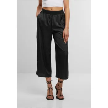Dámské kalhoty Ladies Satin Wide Leg Culotte - black XL