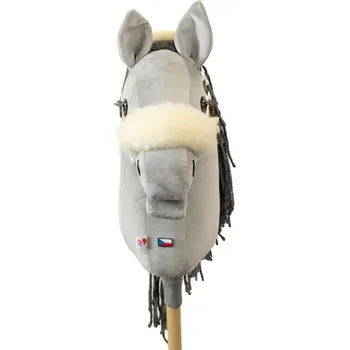 Hobby horsing Ohlávka s beránkem Eco kůže - Bílá staromosaz - Dospělý kůň (Hobby horsing )