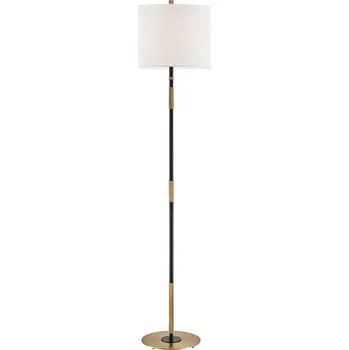 Stojací lampa HUDSON VALLEY Stojací lampa BOWERY mosaz/textil starobronz/bílá E27 1x20W - HUDSON VALLEY HVLG L3724-AOB-CE