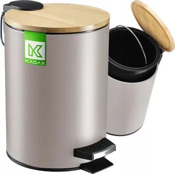 Odpadkový koš ODPADKOVÝ KOŠ MALÝ KOUPELNOVÝ 3L BAMBUSOVÝ S PEDÁLEM BÉŽOVÝ MATNÝ