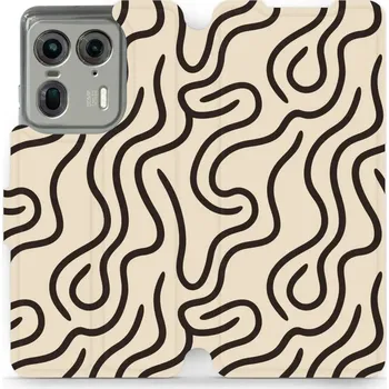 Pouzdro na mobilní telefon Flipové pouzdro Mobiwear - Motorola Edge 50 Ultra - VA60S Linky (Knížkové flip pouzdro, obal, kryt na mobil Motorola Edge 50 Ultra - VA60S Linky, materiál Umělá kůže + TPU - ochrana 360°, stojánek, silikonová vanička, magnetické zavírání)