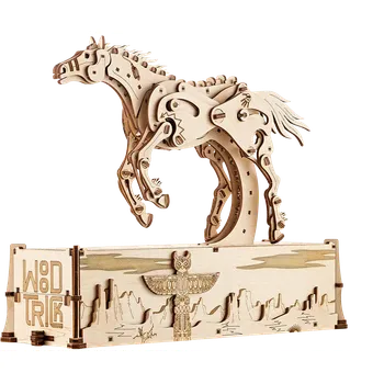 Puzzle Wood Trick "Mechanický mustang" - 3D dřevěné mechanické puzzle ("Mechanical Mustang" - dřevěné 3D puzzle a dřevěné skládačky)