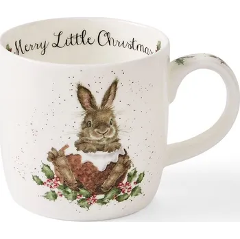 Wrendale vánoční porcelánový hrnek Merry Little Xmas se zajíčkem 0,31l (Bunny)