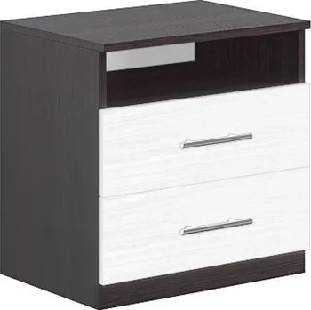 Noční stolek VerDesign STANA noční stolek, bílé dřevo-wenge