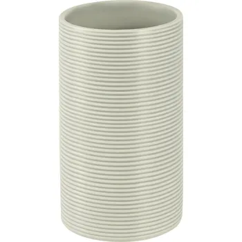 Držák na kartáček SPIRELLA Spirella kelímek na kartáčky TUBE Ribbed, béžový, keramika, 10.18513