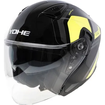 Helma na motorku YOHE Otevřená přilba 885 Fluo/Černá - Velikost M