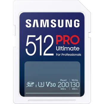 Ukládání dat SAMSUNG PRO Ultimate SDXC 512GB / CL10 USH-I U3 / V30 MB-SY512S/WW