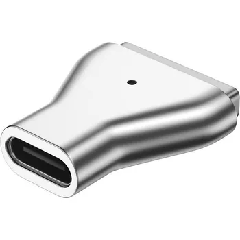 Datový kabel Přepojka / redukce MagSafe 2 samec na USB-C samice pro Apple MacBook - kovová - stříbrná
