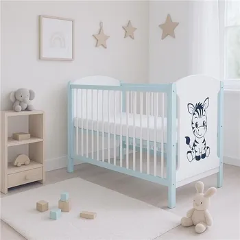 Dětská postýlka Dětská postýlka New Baby ELSA Zebra bílo-mátová