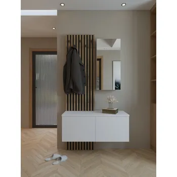 Nábytek CASARREDO ERIKA předsíňová sestava s lamelami, bílá/černá