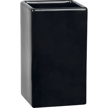 SPIRELLA Spirella kelímek na kartáčky QUADRO, černý, keramika, 10.13661