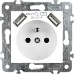 Elhard Zásuvka + 2x USB Royal, bílá