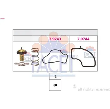 Automobilové těsnění Termostat, chladivo FACET 7.8986