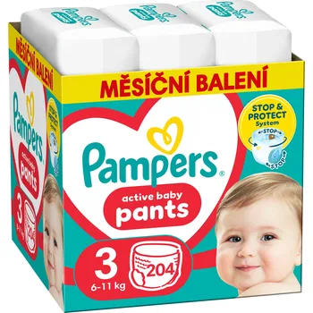 Plenkové kalhoty Plenkové Kalhotky Pampers Pants Velikost 3 (6-11 kg) 204 ks