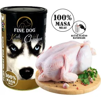 Krmivo pro psa FINE DOG konzerva Extra CELÉ KUŘE 100% Masa 1200g