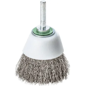 Drátěný kartáč Lessmann 435355 | Kartáč na plochy se stopkou umělohmotný hrnec 50x25 / 0,25 nerezový drát, zvlněný