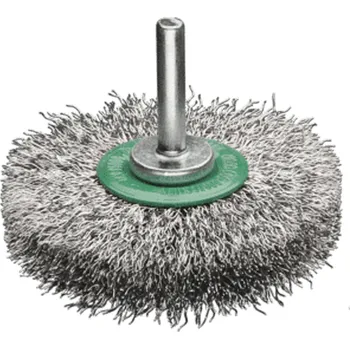 Drátěný kartáč Lessmann 416343 | Rotační kartáč se stopkou průměr 6 mm nerezavějící drát, zvlněný průměr 60x14 / 0,20 nerezový drát, zvlněný