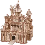 Wood Trick "Dračí hrad" - 3D dřevěné mechanické puzzle ("Dragon Castle" - dřevěné 3D puzzle a dřevěné skládačky)