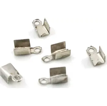 Materiál na výrobu šperku Kovové koncovky na šňůrky v platinové úpravě 8mm - 20 ks