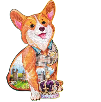 Puzzle Wood Trick "Korgi" - Pestrobarevné dřevěné puzzle ("Great Corgi" - Pestrobarevné puzzle a dřevěné skládačky)