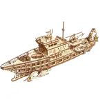 Wood Trick "Oceánská průzkumná jachta" - 3D dřevěné mechanické puzzle ("Ocean Explorer Yacht" - dřevěné 3D puzzle a dřevěné skládačky)