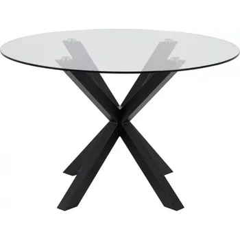 Jídelní stůl Jídelní kulatý stůl Heaven 119 cm čirý/černý