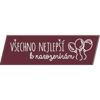 Party dekorace 4Cake Čokoládová dekorace Všechno nejlepší k narozeninám tmavá 5ks