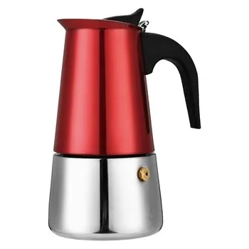 Moka konvice Kávovar moka 6 šálků nerez METAL RED vč. indukce