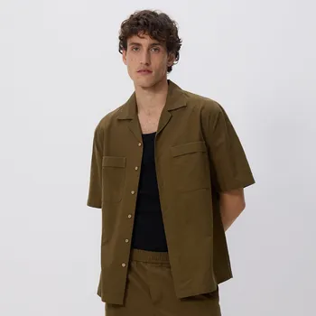 Pánské oblečení Reserved - Košile ze směsi lnu regular - pudrově zelená - 022EH-97X - 022EH-97X-M