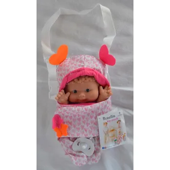 Panenka Panenka Nenotin - Verča v růžové přenosné taštičce od španělské firmy Marina & Pau (Nenotin - Hip Pouch - 21 cm )