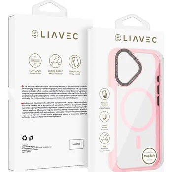 Pouzdro na mobilní telefon Zadní kryt Liavec Hybrid Magsafe Clear pro iPhone 16 light pink