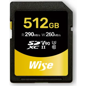 Paměťová karta Wise SDXC UHS-II V90 512GB R:290MBs / W:260MBs WI-SD-N512