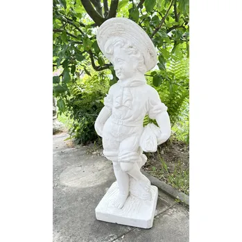 Zahradní dekorace Chlapec s kloboukem ušpiněno