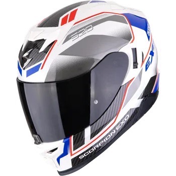 Helma na motorku Scorpion exo-520 evo air lena perleťově bílo/modrá m