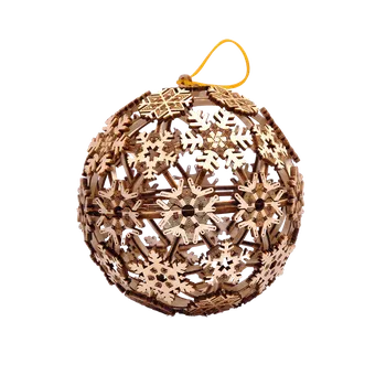 Puzzle Wood Trick "Vánoční koule" - 3D dřevěné mechanické puzzle ("Christmas ball" - dřevěné 3D puzzle a dřevěné skládačky)