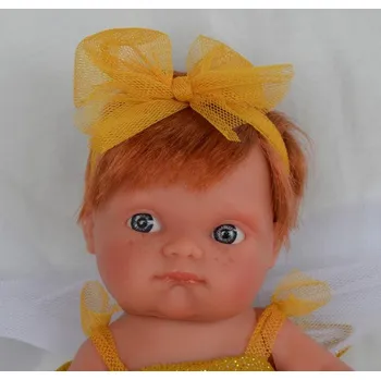 Panenka Realistická panenka - holčička - zrzavá víla Mufly v šatech okrové barvy od Antonio Juan (Mufly hadas de colores)