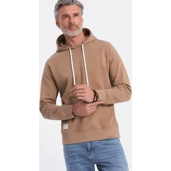 Pánská mikina Ombre Clothing Nadčasová hnědá mikina V2 SSBN-0177